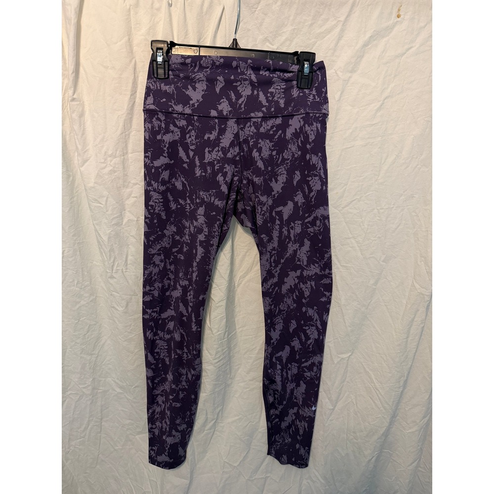 Nike One Dri-FIT Purple Abstract Camo High Waisted Leggings Womens Medium